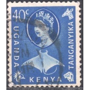 KUT - 1960 - SG189 - 40c blue - Manta - QE11 - used