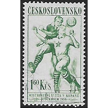 Mi 1062: 1 Kč 60 green World and European Sporting Championships: Football.