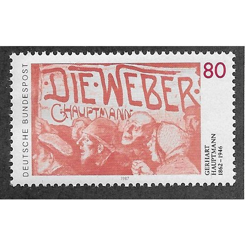 GER 1987 U/M 80pf 'GERHART HAUPTMANN ' (EBID53-789)
