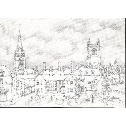 Stamford, Lincolnshire - All Saints & St. John's Church - art postcard