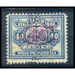 Used Revenue 40c N.Y. Stock Transfer Fine Just Clears WA2803