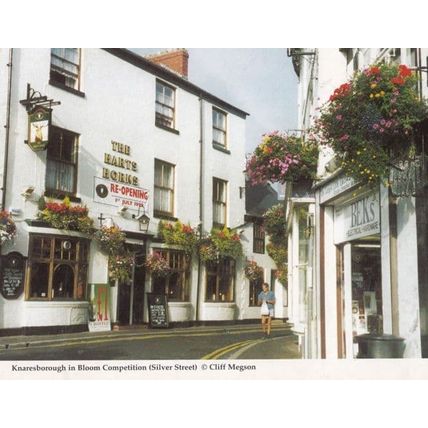 Knaresborough Yorkshire Silver Street in Bloom Competition Harts Horns Postcard