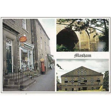 Masham Yorkshire Village Pillar Box Postcard