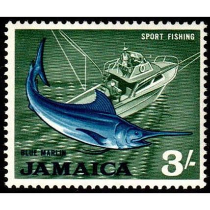 Jamaica 1964 Fish 3/- MNH Stamp Blue Marlin