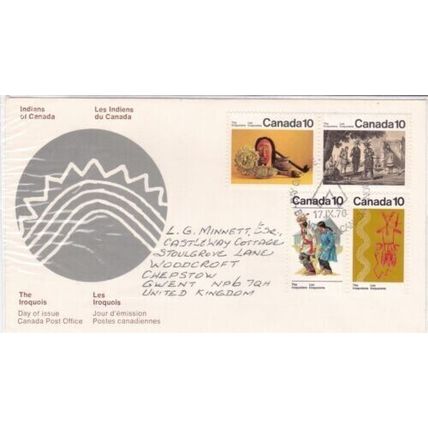 Canada 1976 Iroquois FDC Brantford special cancel written VGC