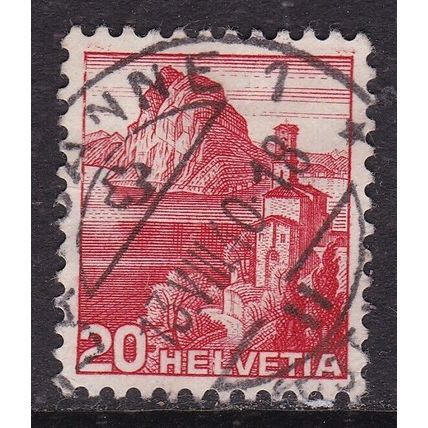 Switzerland Postmark Lausanne 1940 Lake Lugano 20c VGC