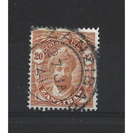 Zanzibar.SG313 20c Sultan Khalifa bin Harub (Orange).Fine Used.Jul24n