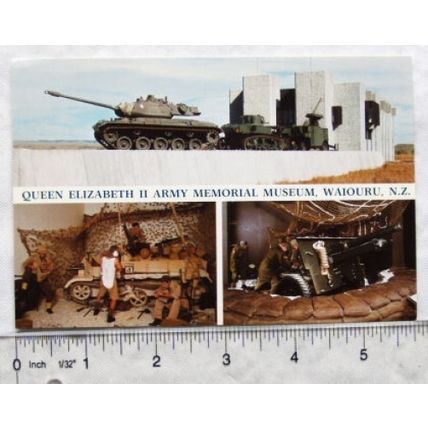 old postcard Q E II Army Museum, Waiouro, New Zealand