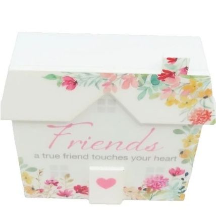 Friends Freestanding Ornament A True Friend Touches Your Heart House Shaped 10CM