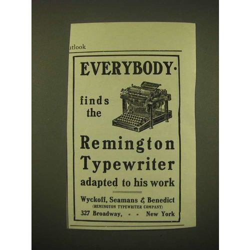 1902 Remington Typewiter Ad - Everybody finds