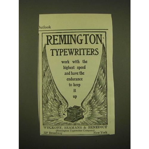 1902 Remington Typewiter Ad - Remington typewriters work with the highest speed