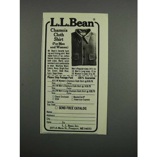 1983 L.L. Bean Chamois Cloth Shirt Ad