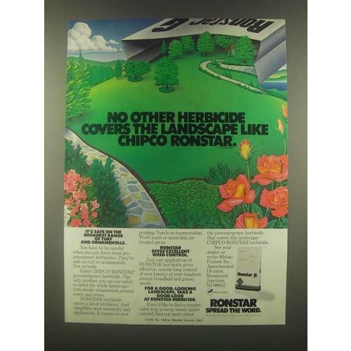 1985 Rhone-Poulene Ronstar Ad - Covers the Landscape