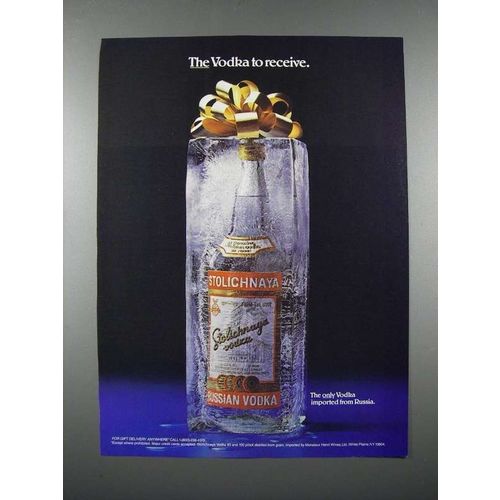 1986 Stolichnaya Vodka Ad - The Vodka to Receive