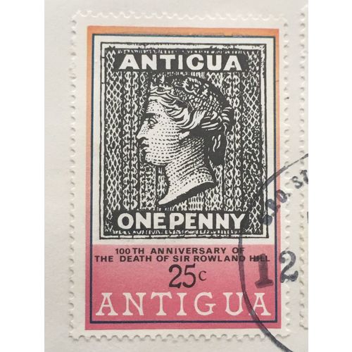 Antigua QEII 1979 Rowland Hill 25c 1863 1d Used SG 603 Sc 528 postage stamp