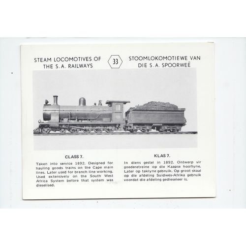 Steam Locomotive of the South African Railways Postcard 33
