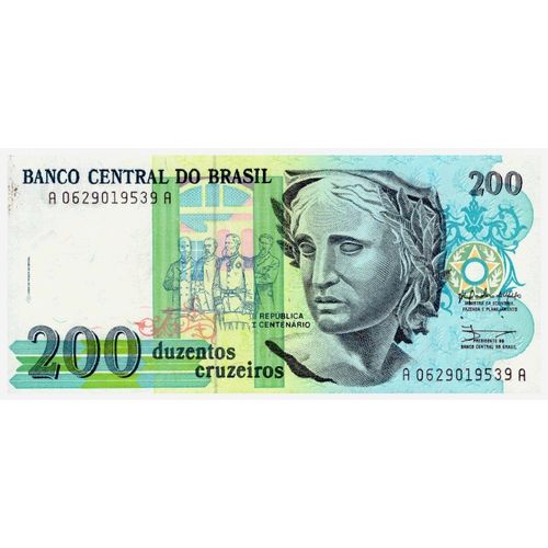1990 Brasil 200 Cruzeiros Banknote UNC
