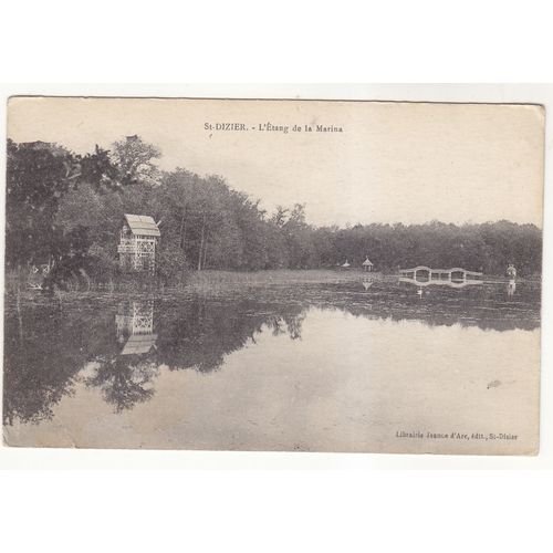 B&W Postcard - St Dizier - L'Etang de la Marina, France