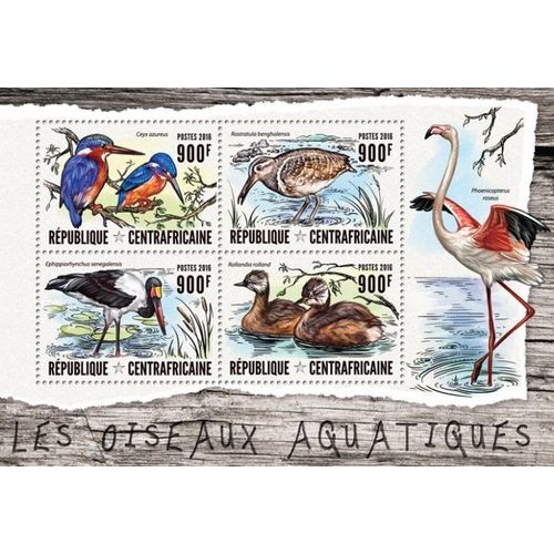 CENTRAL AFRICA 2016 SHEET MNH WATER BIRDS OISEAUX AQUATIQUES AVES ACUATICAS 3
