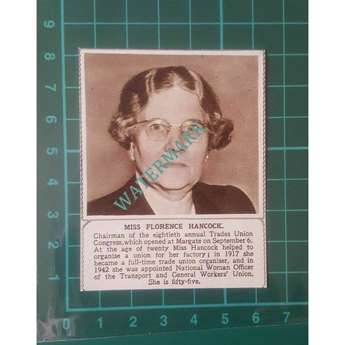 C2741) Miss Florence Hancock Trades Union Congress - 1948 Clip SMALL!