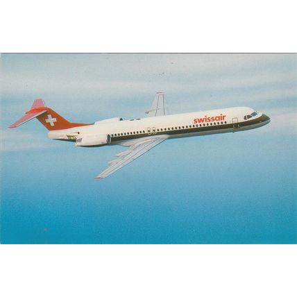 Swissair Fokker 100 Civil Aircraft Postcard (A20769)