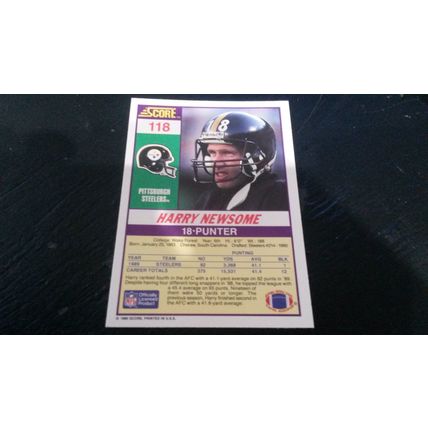 1990 Score Football Card # 118 Harry Newsome Ex-Mt (6) Pittsburgh Steelers