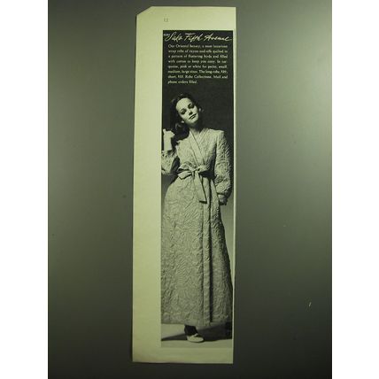 1970 Saks Fifth Avenue Robe Collections Advertisement - Very Saks Fifth Avenue