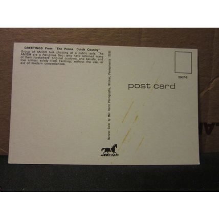 AMISH FOLK, DUTCH COUNTRY, PENNA, PENNSYLVANIA, USA unused postcard #