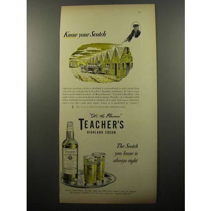 1950 Teacher's Scotch Ad - Know your Scotch