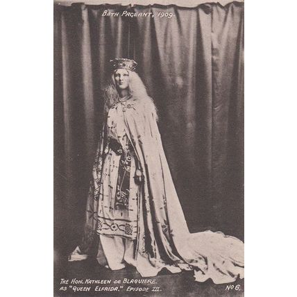 Queen Elfrida Kathleen 1909 Bath Pageant Old RPC Real Photo Postcard