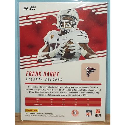 2021 Panini Prestige FRANK DARBY (Atlanta Falcons) Rookie Card #288