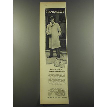 1956 Lamm Bros. Gleneagles Raincoat Advertisement - American Traveler