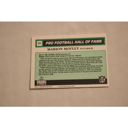 Marion Motley 1990 Swell Pro Football Hall of Fame NO. 59