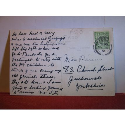 NORTH SHORE, TENBY, WALES used antique postcard by Valentine 1912 pm =
