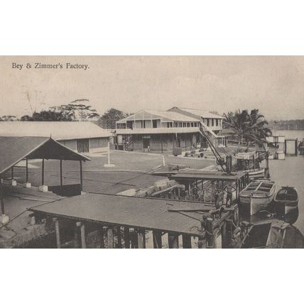 Bey & Zimmer's Boat Factory Africa Industry Old Postcard