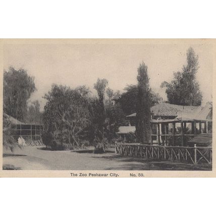 Peshawar Zoo India Antique Rare Indian Postcard