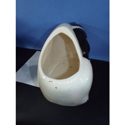 Rare Vintage Ceramic Spotted White Dog with Black Spots Large Cookie Jar