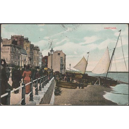 The Front, Hastings, Sussex, 1908 - Postcard