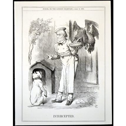 INTERCEPTED 1881 John Tenniel - Joseph Swain PUNCH CARTOON PAGE