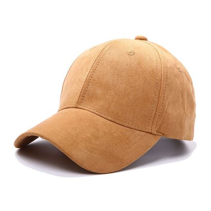 Cap Adjustable Strapback Hat For Men Women Solid Color Suede Leather Baseball