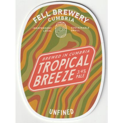 UNUSED PUMP CLIP FRONT - FELL BREWERY - TROPICAL BREEZE PALE