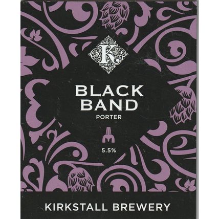 UNUSED PUMP CLIP FRONT - KIRKSTALL BREWERY - BLACK BAND PORTER