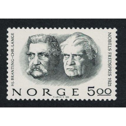Norway Nobel Peace Prize Winners of 1921 1981 MNH SG#888