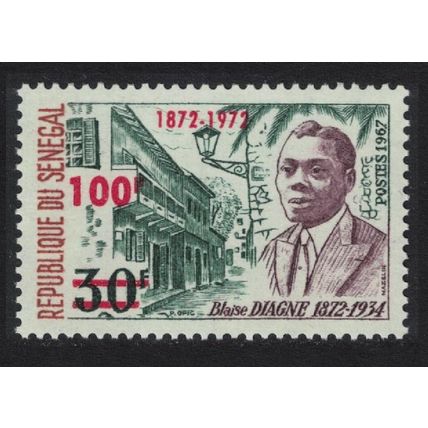 Senegal Blaise Diagne No 353 surch '1872-1972' and value 1972 MNH SG#516