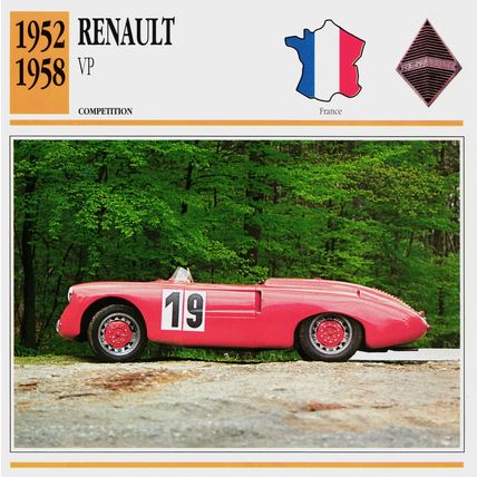 Collectors Club card. Classic Cars. Renault VP