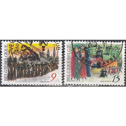 Belgique 1987 Michel 2301 - 2302 O Cote (2008) 0.70 € Folklore Cachet rond