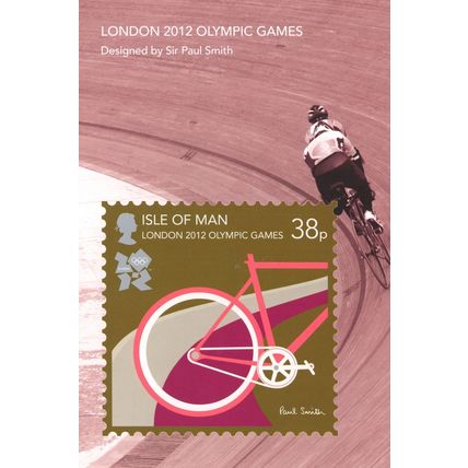 2012 Olympic Games Cycling 38p Bicycle Race Isle Of Man Postcard