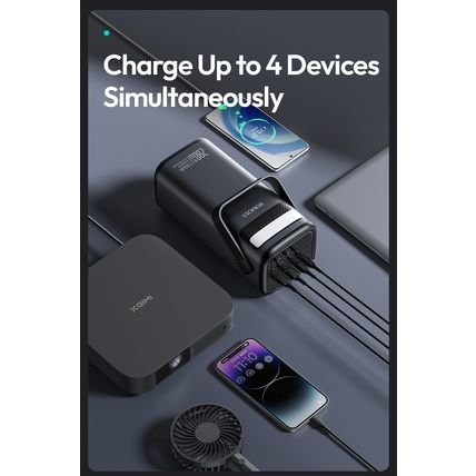 ROMOSS 75000mAh Power Bank 280W Fast Charge 4 USB LED PMT75-DC Camping Charger