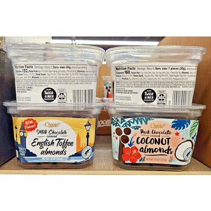 Choceur Milk Chocolate English Toffee & Dark Chocolate Coconut Almonds (4 Tubs)
