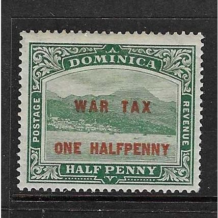 DOMINICA 1916 WAR TAX OVERPRINT ON 1/2d MINT SG55